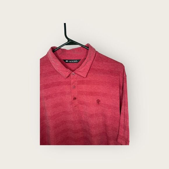 Travis Matthew Men’s Golf Polo Striped Red Shirt Size XL - Picture 3 of 5